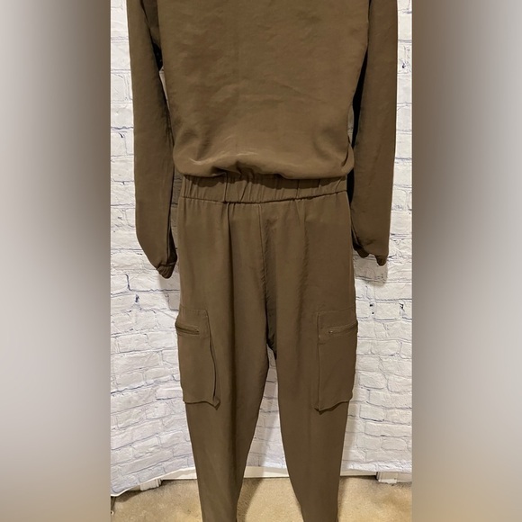 Lilly’s Kloset One Piece Flight Suit Long Sleeve Brown  Jumpsuit Romper S - Picture 6 of 9